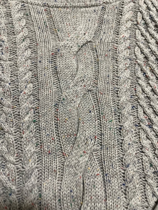 Cozy Cable-Knit Crewneck Sweater Set - Light Gray - Picture 4 of 4